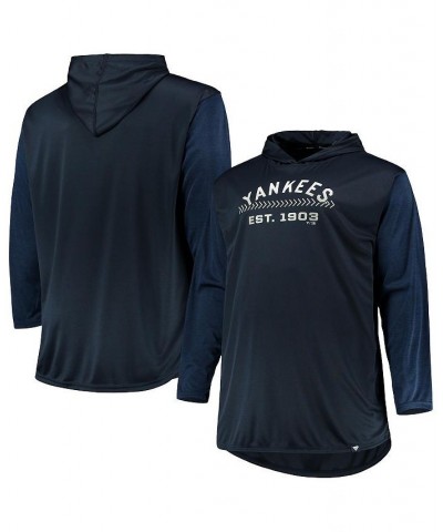 Men's Navy, Heathered Navy New York Yankees Big and Tall Wordmark Club Pullover Hoodie $35.10 Sweatshirt