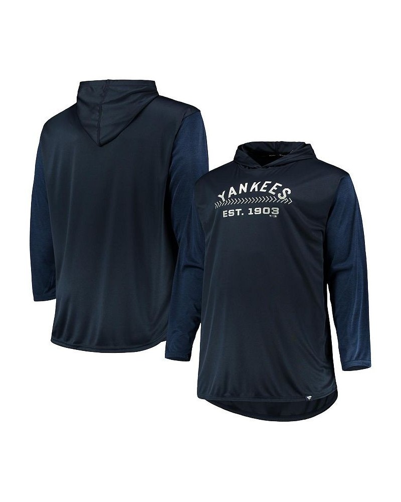 Men's Navy, Heathered Navy New York Yankees Big and Tall Wordmark Club Pullover Hoodie $35.10 Sweatshirt