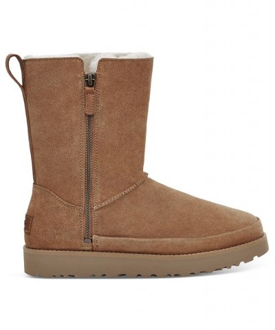 UGG Women's Classic Zip Short Boots Brown $63.92 Shoes