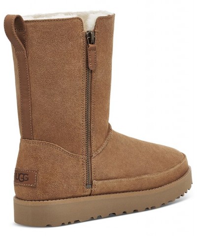 UGG Women's Classic Zip Short Boots Brown $63.92 Shoes