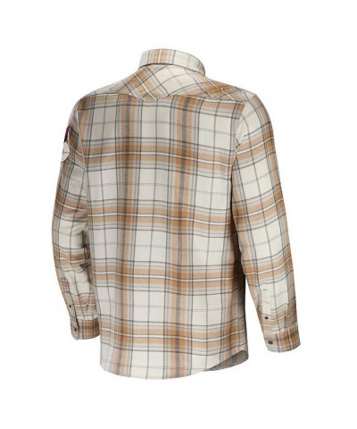 Men's NFL X Darius Rucker Collection by Tan Arizona Cardinals Flannel Long Sleeve Button-Up Shirt $37.22 Shirts