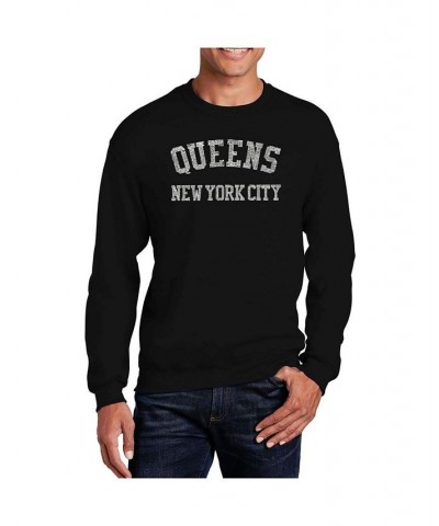 Men's Word Art Popular Neighborhoods In Queens, New York Crewneck Sweatshirt Black $28.99 Sweatshirt