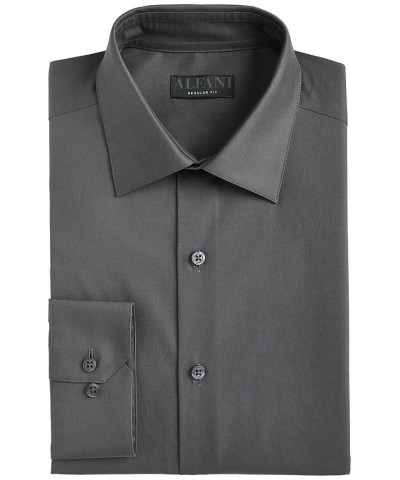 Men's Regular Fit 2-Way Stretch Stain Resistant Dress Shirt Gray $19.50 Dress Shirts