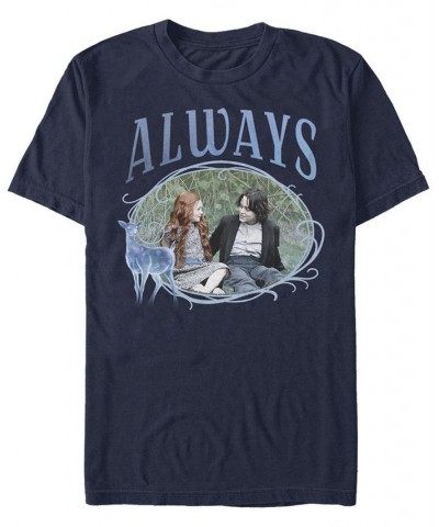 Men's Always Snape and Lily Short Sleeve Crew T-shirt Blue $15.05 T-Shirts