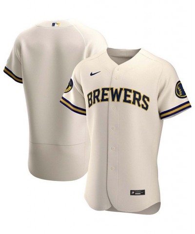 Men's Cream Milwaukee Brewers Home Authentic Team Jersey $91.50 Jersey