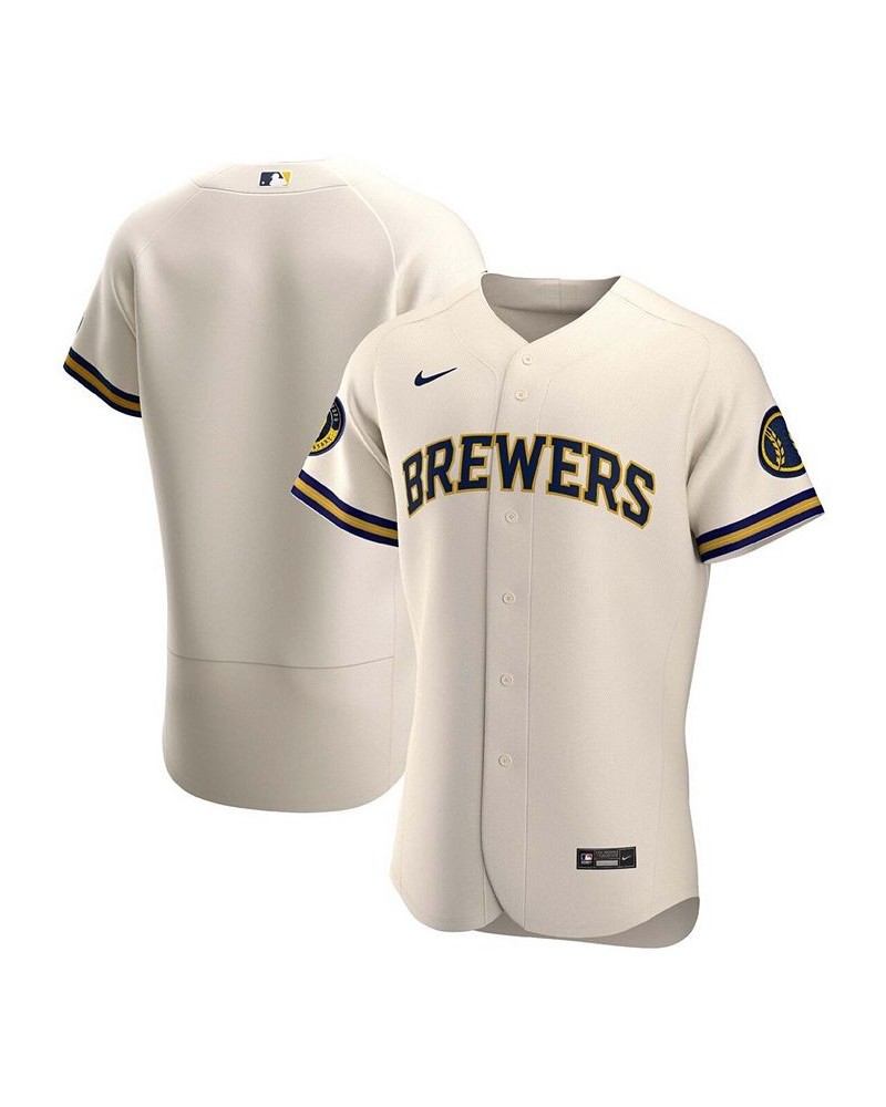 Men's Cream Milwaukee Brewers Home Authentic Team Jersey $91.50 Jersey