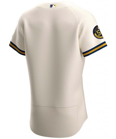 Men's Cream Milwaukee Brewers Home Authentic Team Jersey $91.50 Jersey