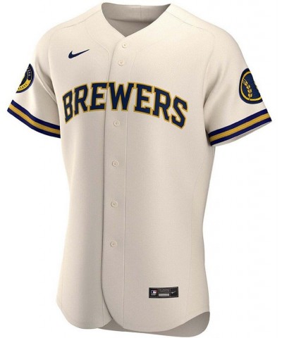 Men's Cream Milwaukee Brewers Home Authentic Team Jersey $91.50 Jersey