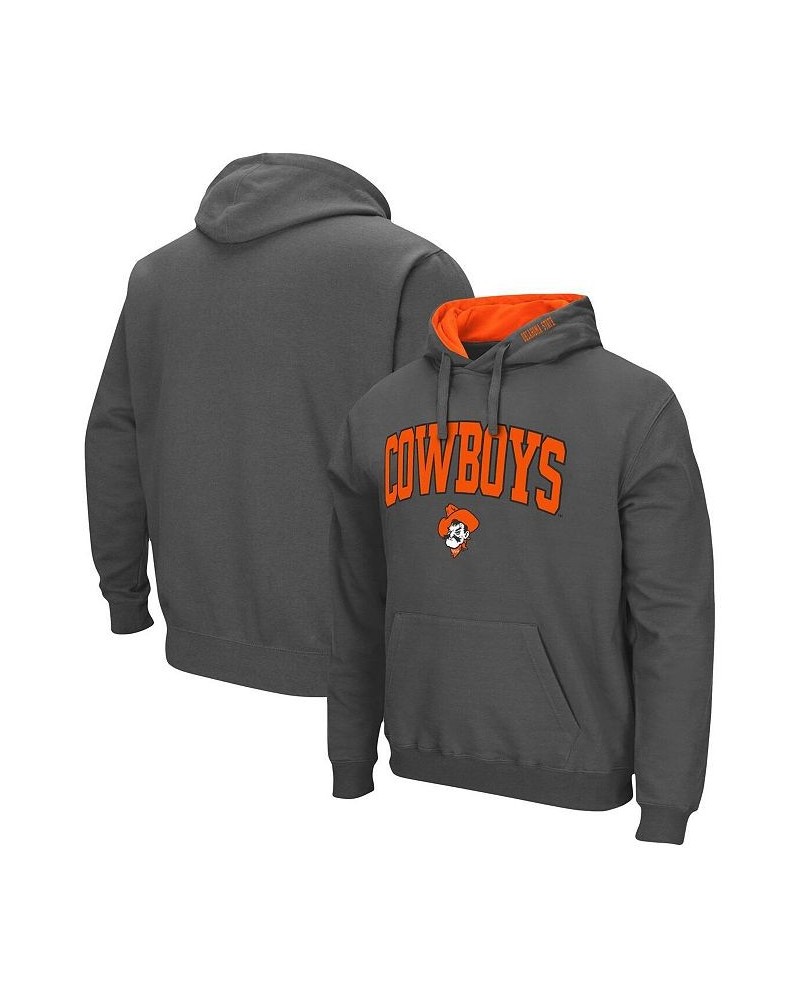 Men's Charcoal Oklahoma State Cowboys Arch and Logo 3.0 Pullover Hoodie $27.60 Sweatshirt