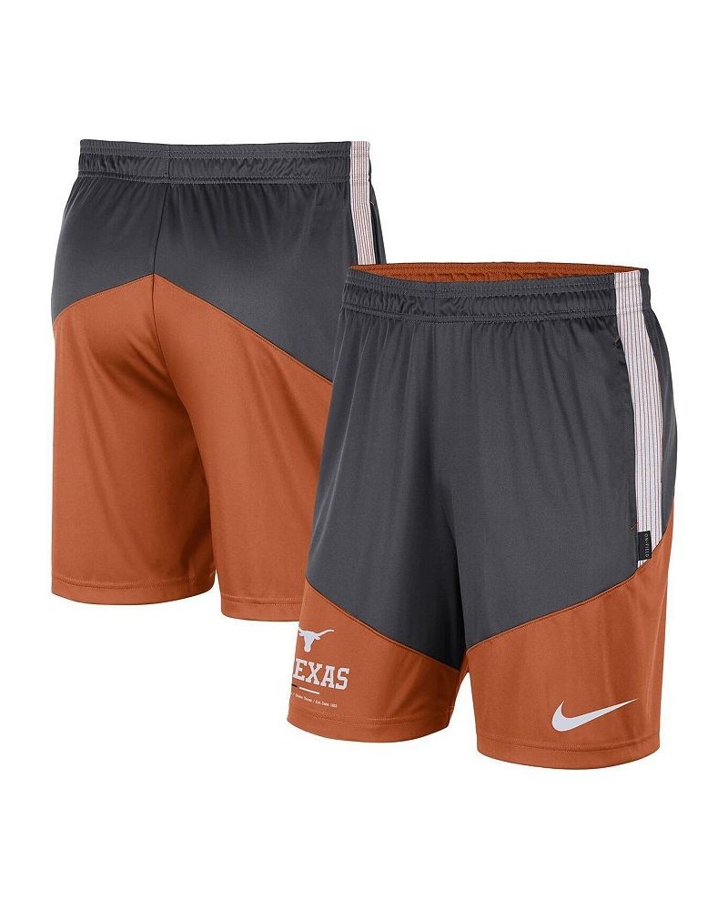 Men's Gray and Texas Orange Texas Longhorns Team Performance Knit Shorts $30.79 Shorts