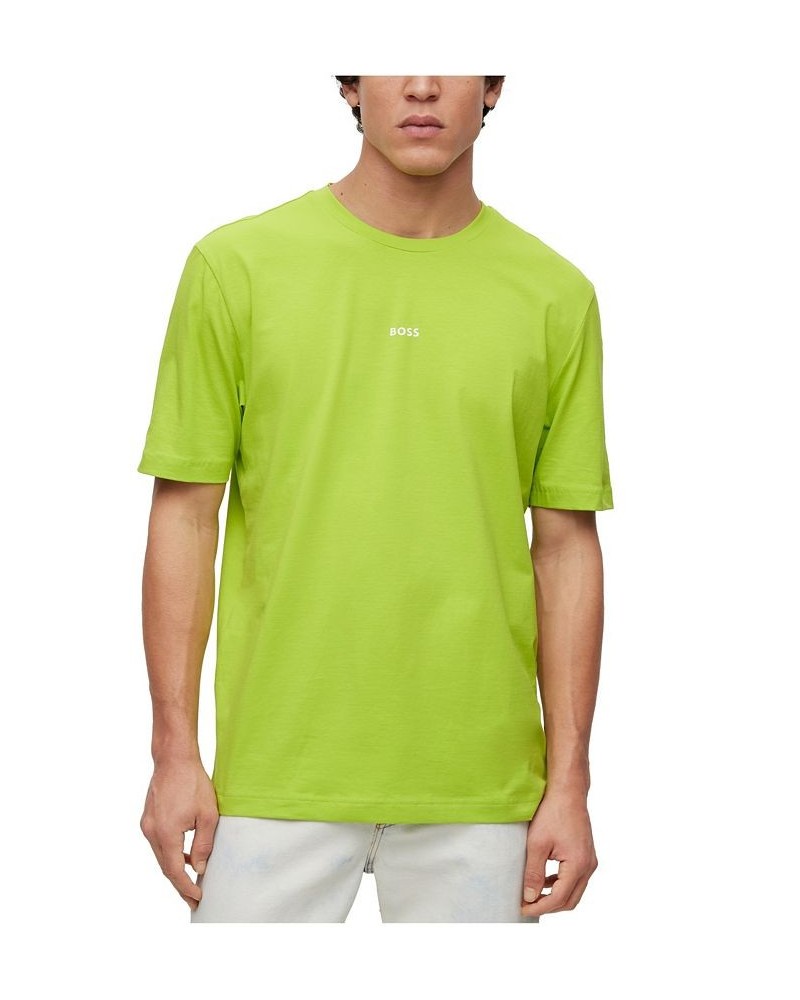 BOSS Men's Relaxed-Fit Stretch Cotton Logo Print T-shirt Green $34.68 T-Shirts