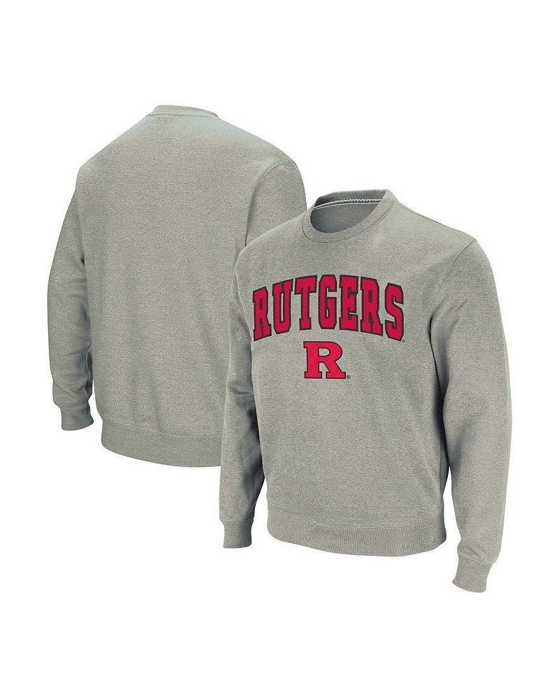 Men's Heather Gray Rutgers Scarlet Knights Arch & Logo Crew Neck Sweatshirt $35.39 Sweatshirt