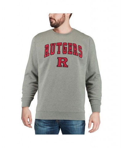 Men's Heather Gray Rutgers Scarlet Knights Arch & Logo Crew Neck Sweatshirt $35.39 Sweatshirt