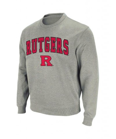 Men's Heather Gray Rutgers Scarlet Knights Arch & Logo Crew Neck Sweatshirt $35.39 Sweatshirt