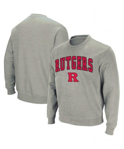 Men's Heather Gray Rutgers Scarlet Knights Arch & Logo Crew Neck Sweatshirt $35.39 Sweatshirt