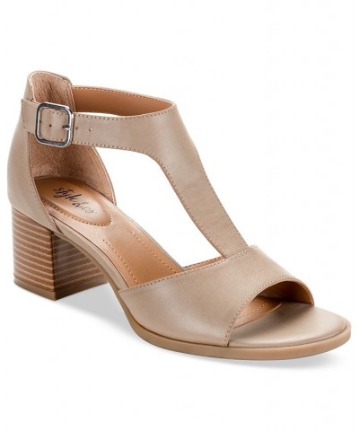 Kendaall T-Strap Dress Sandals Brown $38.96 Shoes