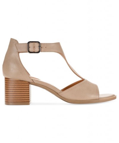 Kendaall T-Strap Dress Sandals Brown $38.96 Shoes