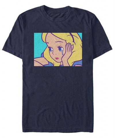 Men's Alice in Wonderland Sad Alice Short Sleeve T-shirt Blue $20.99 T-Shirts