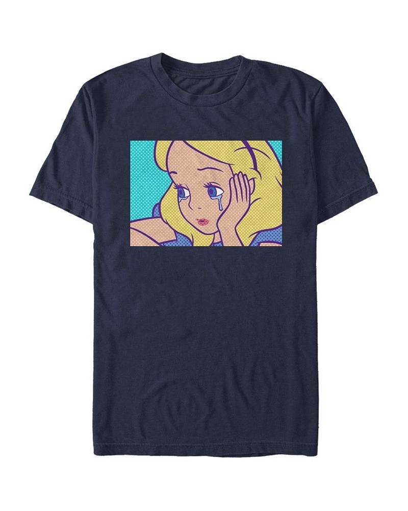 Men's Alice in Wonderland Sad Alice Short Sleeve T-shirt Blue $20.99 T-Shirts