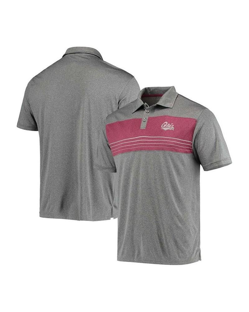 Men's Heathered Charcoal Montana Grizzlies Smithers Polo $27.99 Polo Shirts