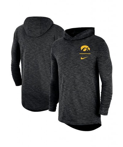 Men's Black Iowa Hawkeyes Slub Performance Long Sleeve Hoodie T-shirt $30.10 T-Shirts