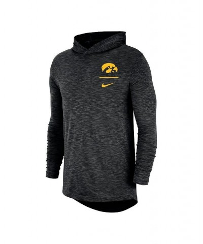 Men's Black Iowa Hawkeyes Slub Performance Long Sleeve Hoodie T-shirt $30.10 T-Shirts