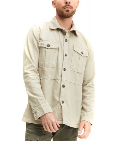 Men's Modern Relaxed Casual Button-Down Shirt Tan/Beige $70.50 Shirts