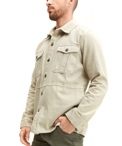 Men's Modern Relaxed Casual Button-Down Shirt Tan/Beige $70.50 Shirts