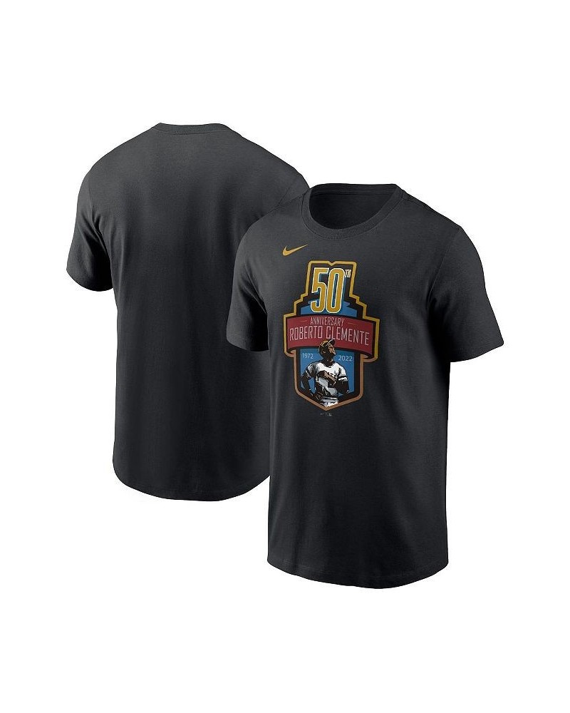 Men's Roberto Clemente Black Pittsburgh Pirates 50th Anniversary Commemorative T-shirt $22.50 T-Shirts