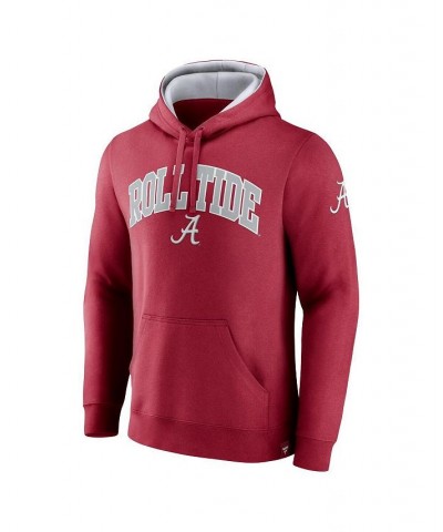 Men's Branded Crimson Alabama Crimson Tide Arch and Logo Tackle Twill Pullover Hoodie $26.40 Sweatshirt