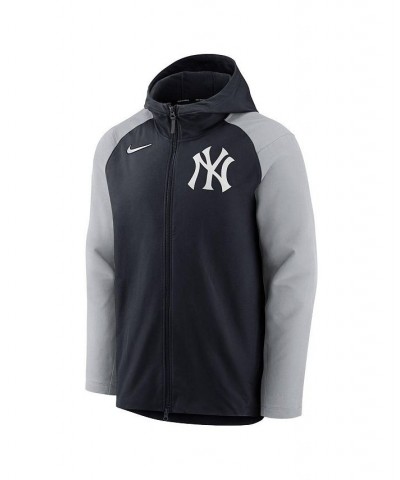 Men's Navy, Gray New York Yankees Authentic Collection Performance Raglan Full-Zip Hoodie $52.65 Sweatshirt