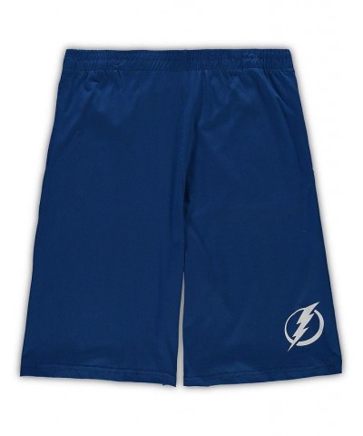 Men's Blue, Heathered Charcoal Tampa Bay Lightning Big and Tall T-shirt and Shorts Sleep Set $27.90 Pajama