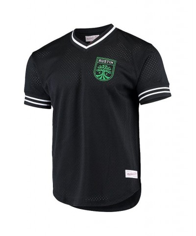 Men's Black Austin FC Mesh V-Neck T-shirt $50.99 T-Shirts