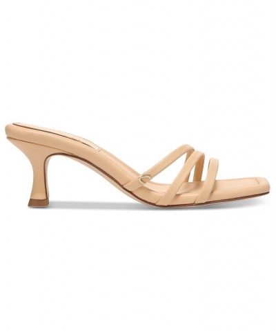 Cecily Strappy Kitten-Heel Sandals Tan/Beige $39.60 Shoes