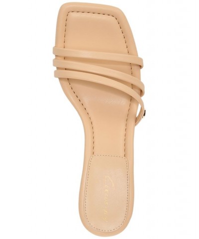 Cecily Strappy Kitten-Heel Sandals Tan/Beige $39.60 Shoes