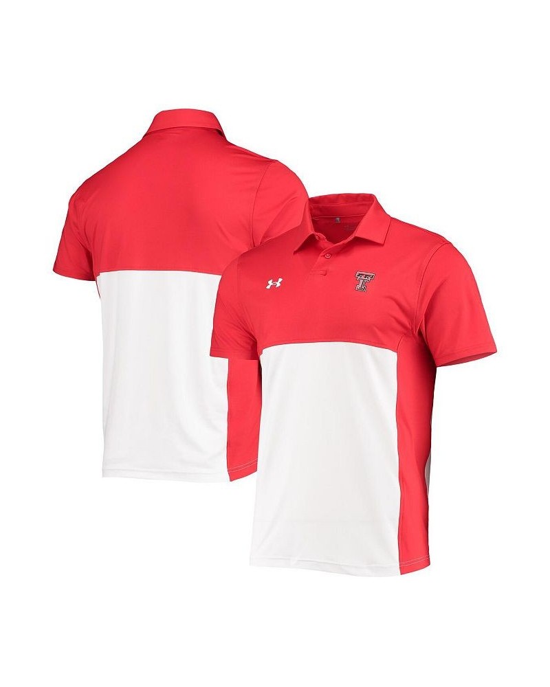 Men's Red, White Texas Tech Red Raiders 2022 Blocked Coaches Performance Polo Shirt $38.28 Polo Shirts