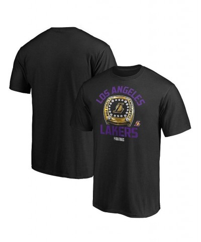 Men's Black Los Angeles Lakers 2020 NBA Finals Champions Finger Roll Ring T-shirt $17.59 T-Shirts