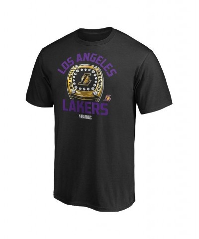 Men's Black Los Angeles Lakers 2020 NBA Finals Champions Finger Roll Ring T-shirt $17.59 T-Shirts