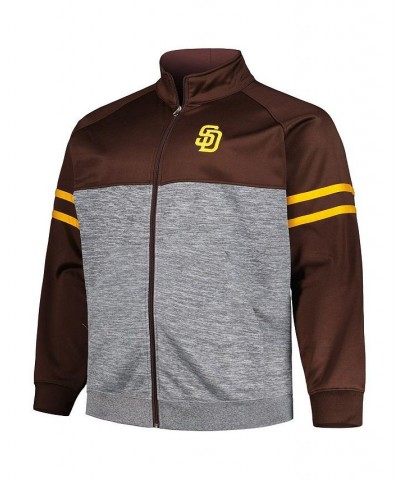 Men's Brown, Heather Gray San Diego Padres Big and Tall Raglan Full-Zip Track Jacket $36.55 Jackets