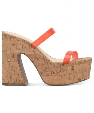 Women's Samhita Slip-On Platform Sandals Orange $47.96 Shoes