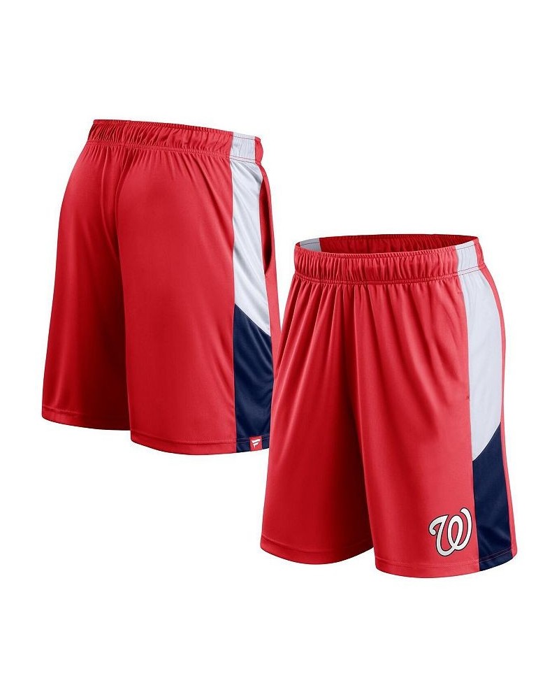 Men's Branded Red Washington Nationals Champion Rush Color Block Shorts $18.90 Shorts