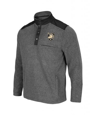 Men's Heathered Charcoal, Black Army Black Knights Huff Snap Pullover $31.50 Sweatshirt