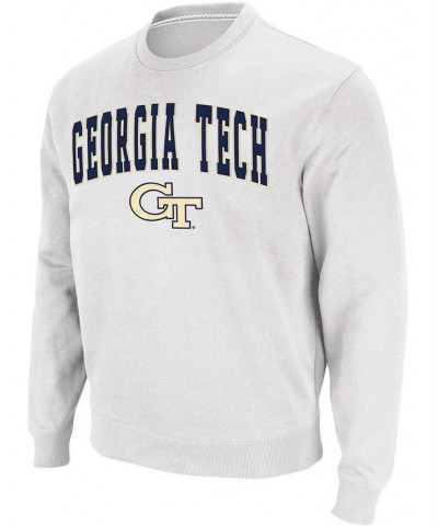 Men's White Georgia Tech Yellow Jackets Arch Logo Tackle Twill Pullover Sweatshirt $28.80 Sweatshirt