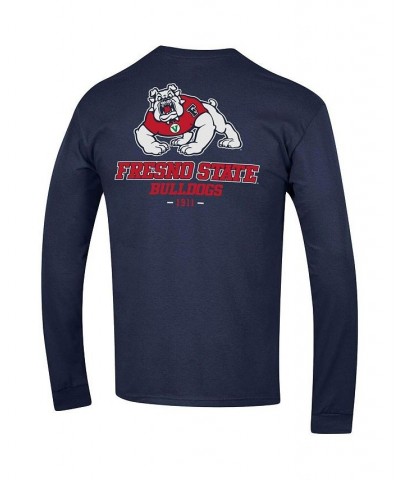 Men's Navy Fresno State Bulldogs Team Stack Long Sleeve T-shirt $20.50 T-Shirts