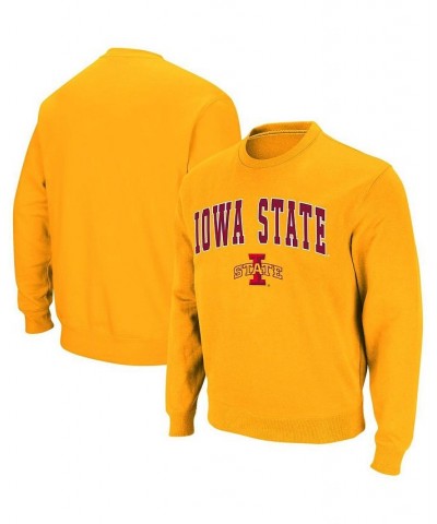 Men's Gold Iowa State Cyclones Arch and Logo Crew Neck Sweatshirt $20.21 Sweatshirt