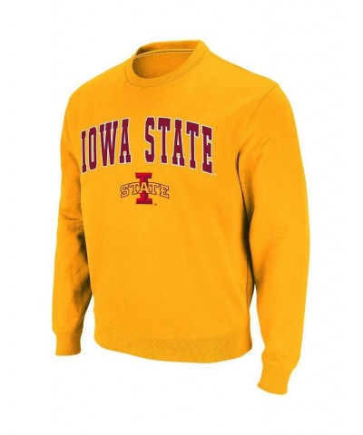 Men's Gold Iowa State Cyclones Arch and Logo Crew Neck Sweatshirt $20.21 Sweatshirt