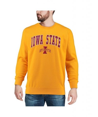 Men's Gold Iowa State Cyclones Arch and Logo Crew Neck Sweatshirt $20.21 Sweatshirt