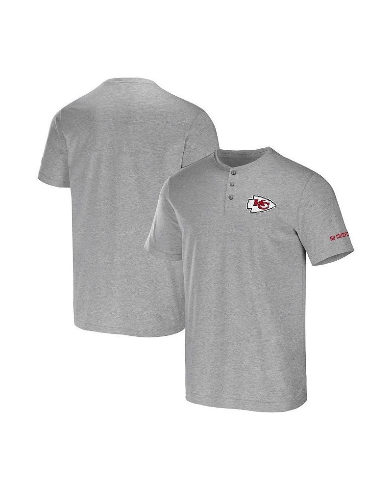 Men's NFL x Darius Rucker Collection by Heather Gray Kansas City Chiefs Henley T-shirt $23.75 T-Shirts