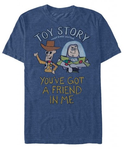 Disney Pixar Men's Toy Story You've Got a Friend Short Sleeve T-Shirt Blue $18.54 T-Shirts