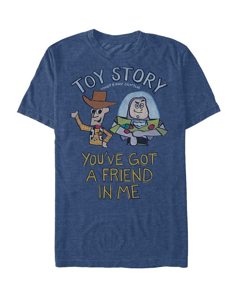 Disney Pixar Men's Toy Story You've Got a Friend Short Sleeve T-Shirt Blue $18.54 T-Shirts